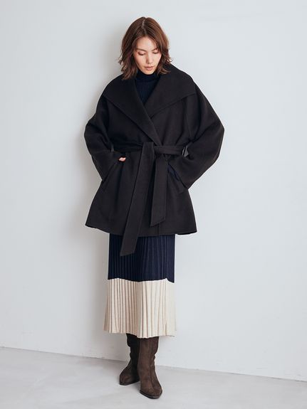 【極美品】セオリーリュクス リブニットワンピース ハイネック ウール 人気 美品】セオリーリュクス ハイネック リブニットワンピース マキシ丈 黒