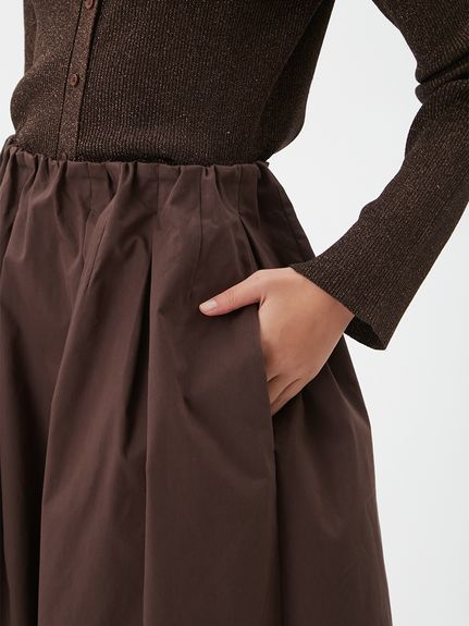 セットアイテム】ポロ衿ニットタックフレアスカートコーデSET