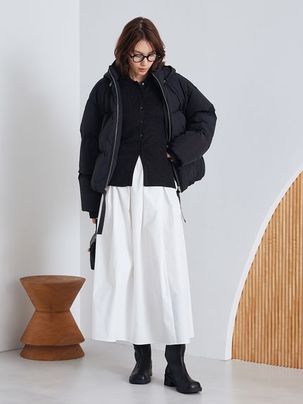 セットアイテム】ポロ衿ニットタックフレアスカートコーデSET