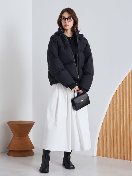 セットアイテム】ポロ衿ニットタックフレアスカートコーデSET