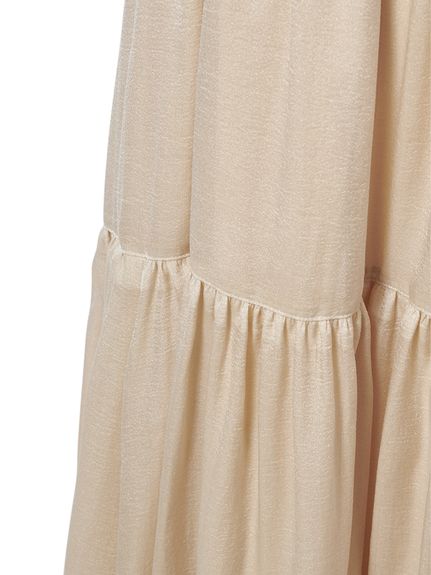 Mila Owen 衿付きニットティアードスカートコーデSET ブラウン セール】【セットアイテム】衿付きニットティアードスカートコーデSET