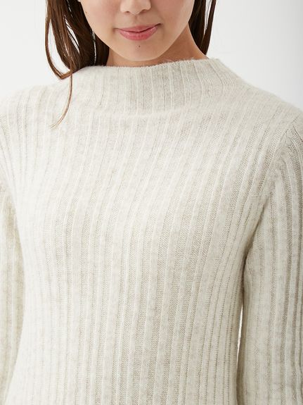 WEB限定】後ろリボンフレアロングリブニットワンピース(マキシ・ロング