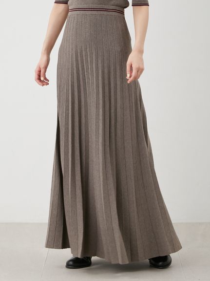 セットアップ対応】ニットプリーツスカート(ニットスカート)｜スカート