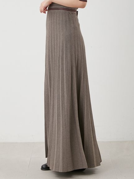 セットアップ対応】ニットプリーツスカート(ニットスカート)｜スカート