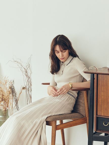 ミラオーウェンニットスカート Mila Owen スカート 「セットアップ対応」ニットプリーツ