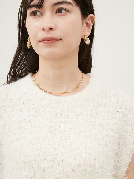 クルーネックノースリシャギーニット(ニット)｜トップス｜Mila Owen 
