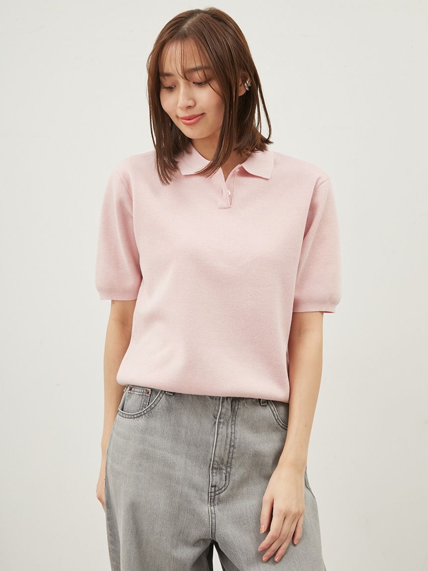 フォルムスリーブポロニット(ニット)｜トップス｜Mila Owen