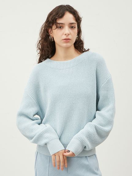 リネン混アゼ編みニットプルオーバー(ニット)｜トップス｜Mila Owen 