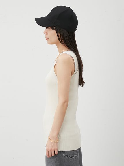 美品　ラインヴァンド　定価2.5万　ニット　ジレ　バックオープン　タンク トップ 2WAYレイヤードドッキングニットタンク(タンクトップ)｜トップス