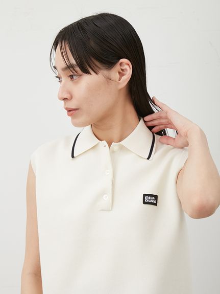ウォッシャブル】【接触冷感】スリーブレスドライタッチポロ
