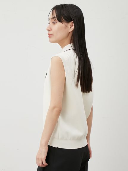 ウォッシャブル】【接触冷感】スリーブレスドライタッチポロ