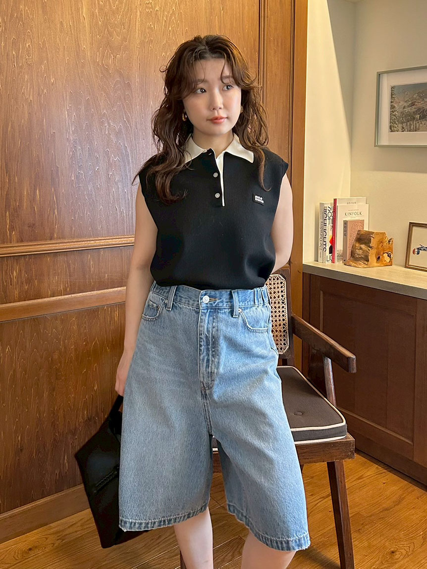 宅配 ウォッシャブル】【接触冷感】スリーブレスドライタッチポロ トップス