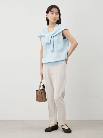 【新品・タグ付】Mila Owen ノットディテールノースリニットトップス ノットディテールノースリニットトップス(ニット)｜トップス
