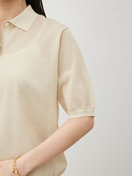 ウォッシャブル】シアーポロニット(ニット)｜トップス｜Mila