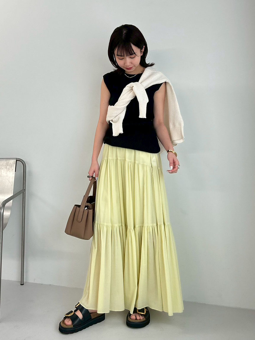 ほぼ新品！Mila Owen ミントノースリーブニット&スカートセット Mila Owen｜【セットアイテム】【ウォッシャブル】短丈