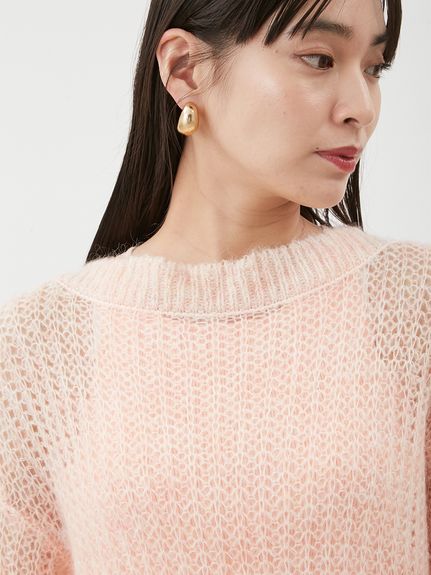 新品タグ付　タンクSETローゲージモヘアルーズプルオーバー　茶色 タンクSETローゲージモヘアルーズプルオーバー（ニット）｜Mila Owen