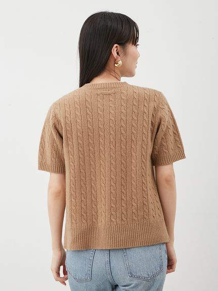 モガ　カシミヤウール　ケーブル編みニットプルオーバー　オフ白　2 M相当 モガ カシミヤウール ケーブル編みニットプルオーバー オフ白 2