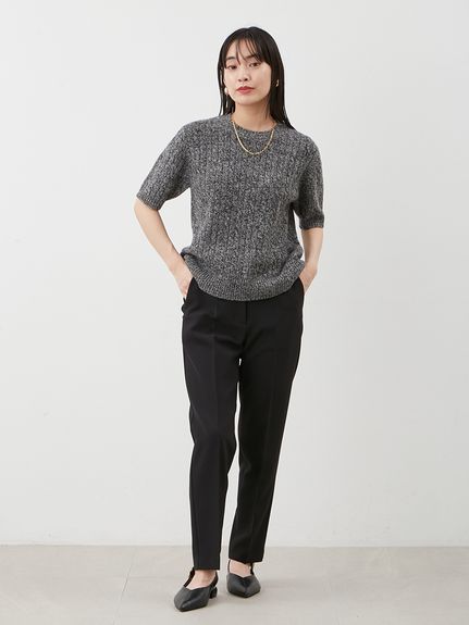 セットアップ対応】カシミヤタッチケーブルニットプルオーバー(プル