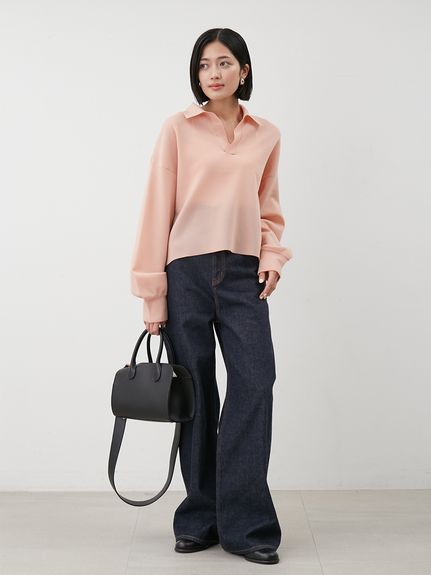 ポーやん 短丈ワイドラガーシアーニットプルオーバー(ニット)｜トップス