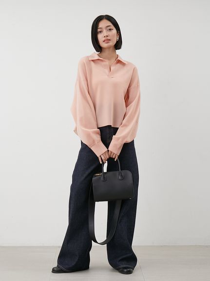 短丈ワイドラガーシアーニットプルオーバー(ニット)｜トップス｜Mila