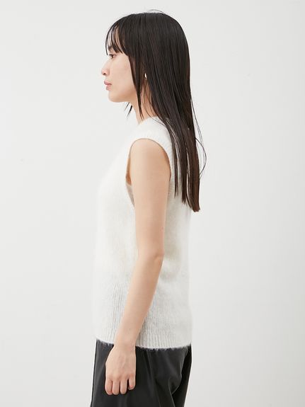 クルーネックノースリニットトップス(ニット)｜トップス｜Mila
