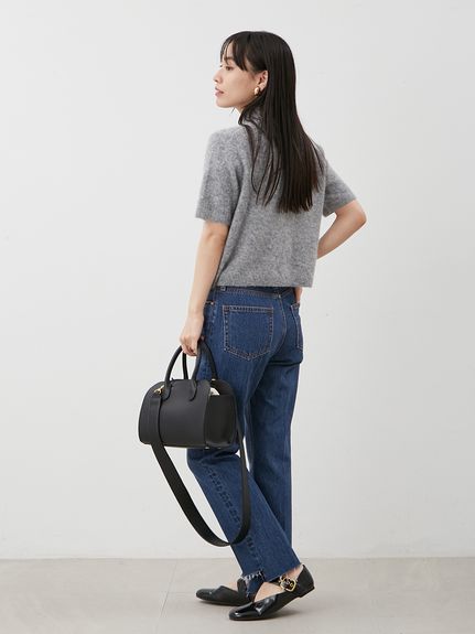 ポロ衿クロップド丈モヘアニットトップス(ニット)｜トップス｜Mila