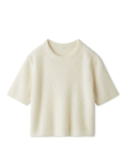 新品タグ付　クロップド丈モヘアニットトップス　茶色　Mila Owen ポロ衿クロップド丈モヘアニットトップス | ミラ オーウェン