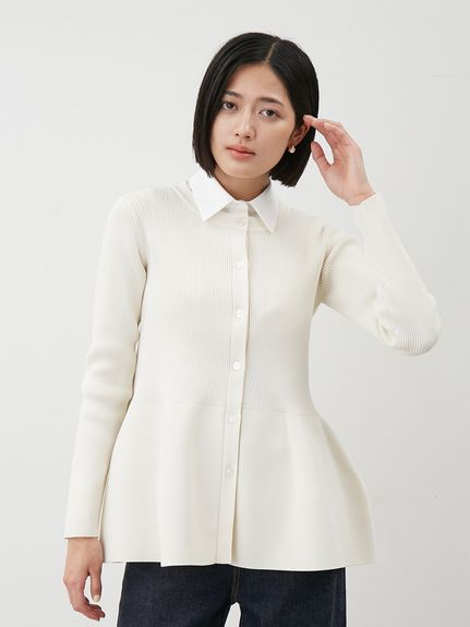 2way襟付きペプラムニットトップス(ニット)｜トップス｜Mila Owen