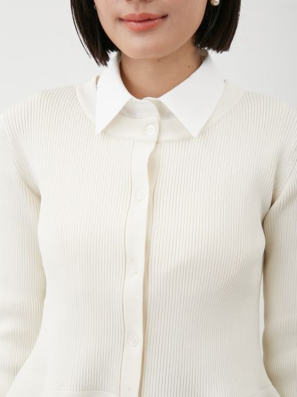 2way襟付きペプラムニットトップス(ニット)｜トップス｜Mila Owen