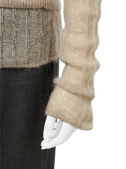 Mila Owen 【セットアイテム】ポロ襟ワイドリブベアSETモヘアニット セットアイテム】ポロ襟ワイドリブベアSETモヘアニット（ニット