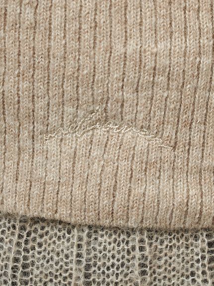 セットアイテム】ポロ襟ワイドリブベアSETモヘアニット(ニット