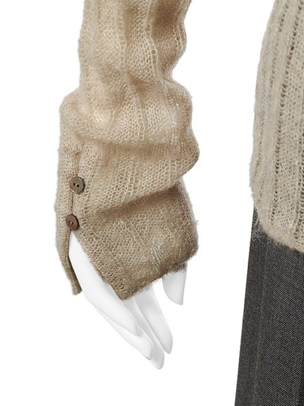 新作ミラオーウェン【セットアイテム】ポロ襟ワイドリブベアSETモヘアニットグレー Mila Owen（ミラオーウェン）の「【セットアイテム】ポロ襟