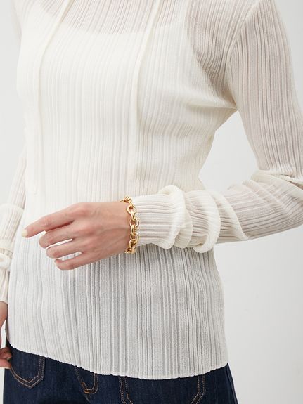 その他 mary ボートネックタイ付ランダムリブシアーニット(ニット)｜トップス