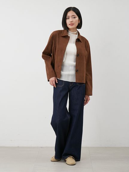 ボートネックタイ付ランダムリブシアーニット(ニット)｜トップス｜Mila