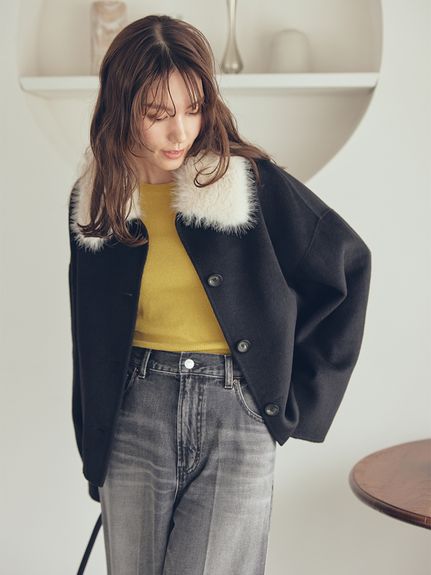 シアーラメクルーネックニットプルオーバー(ニット)｜トップス｜Mila