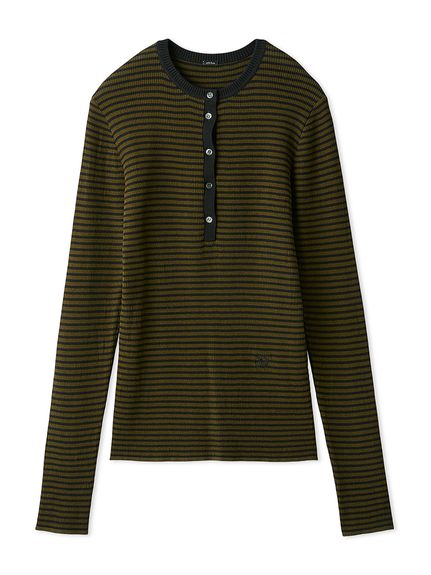 ヘンリーネックシアーリブニットプルオーバー(プルオーバー