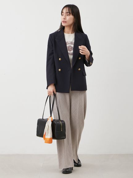 カシミア混ハイケージカレッジモチーフニット(ニット)｜トップス｜Mila