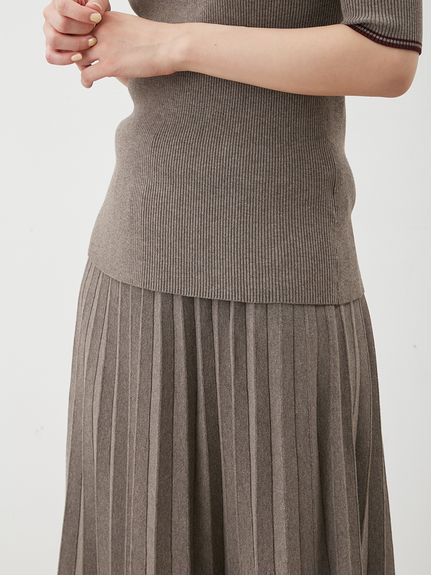 セットアップ対応】ポロ衿リブニットプルオーバー(ニット