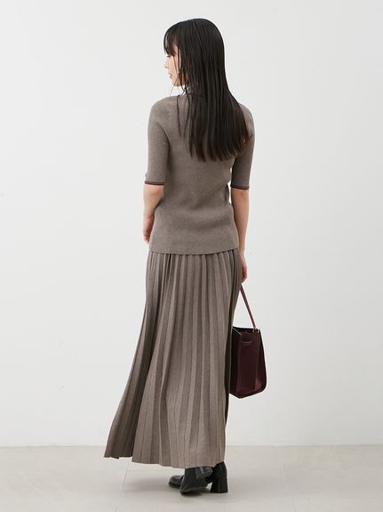 セットアップ対応】ポロ衿リブニットプルオーバー(ニット