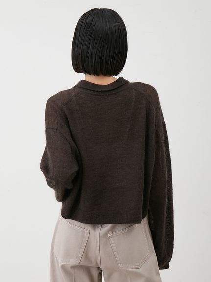 モヘア混シアーポロニットプルオーバー(ニット)｜トップス｜Mila Owen