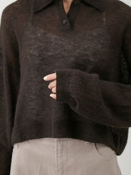 モヘア混シアーポロニットプルオーバー(ニット)｜トップス｜Mila Owen