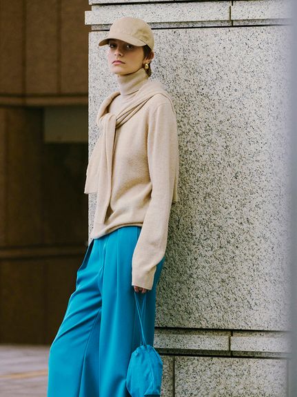 Mila Owen◆24AW/クルーネックベーシックニット・セーター(薄手)/1/ウール/BRW Mila Owen(ミラオーウェン) / 24AW/クルーネックベーシック