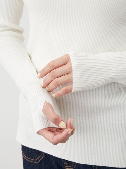 クルーネックリブニットプルオーバー(ニット)｜トップス｜Mila Owen