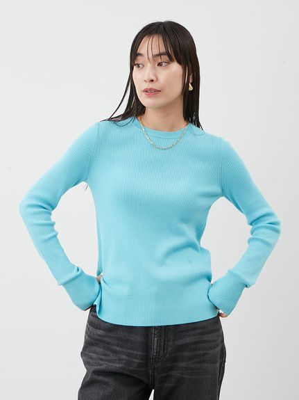 AURALEE クルーネックリブウールプルオーバー クルーネックリブニットプルオーバー(ニット)｜トップス｜Mila Owen