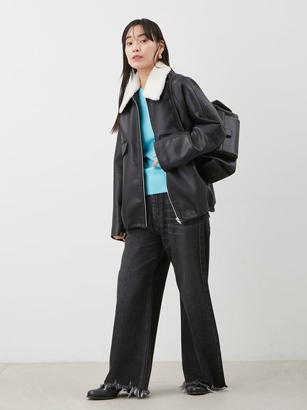 クルーネックリブニットプルオーバー(ニット)｜トップス｜Mila Owen