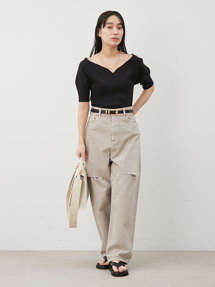 デコルテ構築パフスリーブニットプルオーバー(ニット)｜トップス｜Mila