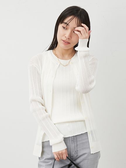 セットアップ対応】シアーリブアンサンブルアメスリニット