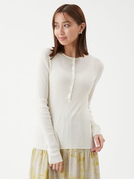 ベロアヘンリーネックリブニット(ニット)｜トップス｜Mila Owen（ミラ