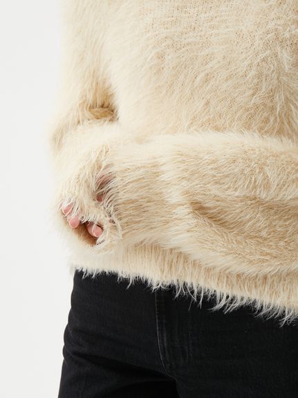 Mila Owen ミラオーウェン シャギーニットスカート Mila Owen（ミラオーウェン）の「袖パフシャギーニット×ナロースカート