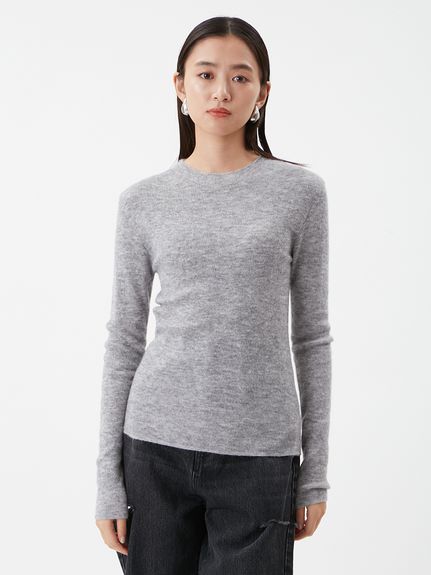 モヘヤ混ラメリブニットプルオーバー(ニット)｜トップス｜Mila Owen